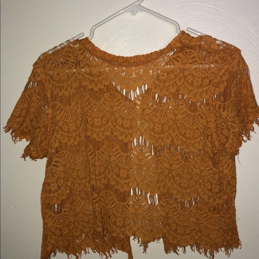 Yellow Lace Crop Top